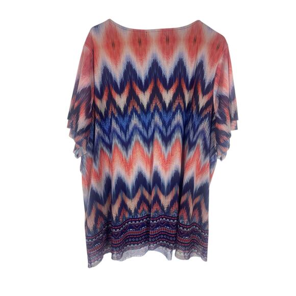 Women's C.J. Banks Geometric Short SleeveTop size 3X - Picture 1 of 6